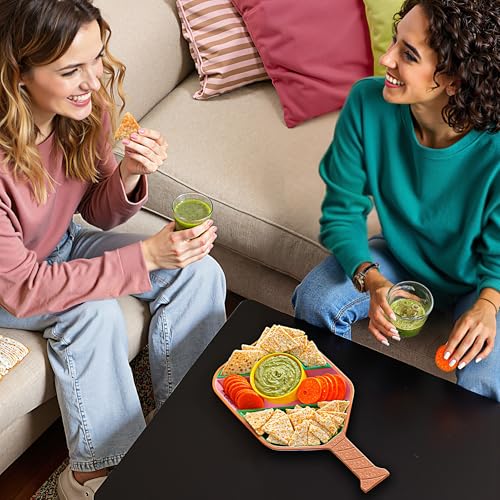 Pickleball Paddle Snack Tray - Cool Pickleballs Serving Tray for Snack - Paddle-Shaped Serving Tray with Compartments - Unique and Durable Divided Snack Trays for Pickleball Fans-Pink - color: Pink