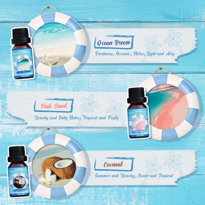 Soulorigin Summer Essential Oils Set, Fragrance Oil Gift Set for Oil Diffusers, Scented Oils for Soap Candle Making 6x10ml - Sea Breeze, Pineapple, Watermelon, Coconut, Pink Beach, and Pina Colada - color: Summer