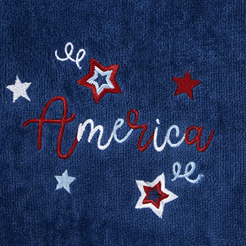 SKL Home by Saturday Knight Ltd. America Script Hand Towel Set, Navy - color: America Script