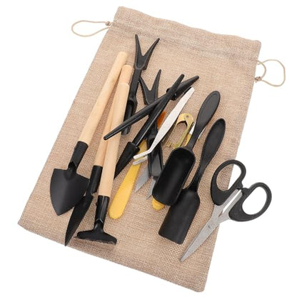 Happyyami 15pcs Mini Gardening Tool Kit for Succulents and Indoor Plants, Portable Small Transplanting and Weeding Hand Tools Set for Bonsai Cultivation and Flower Pot Care
