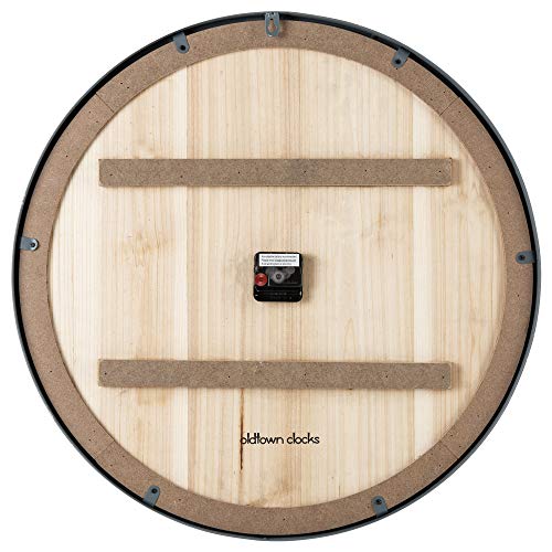 Oldtown Farmhouse Metal & Solid Wood Noiseless Wall Clock (Whitewash, 24-inch) - color: Whitewash, size: 24-inch