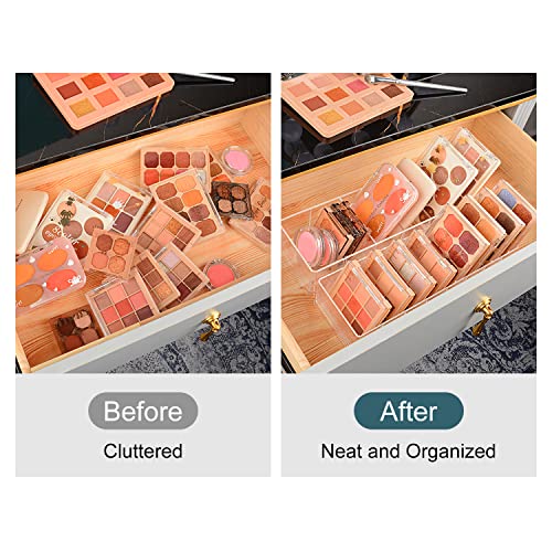 JessLab Acrylic Organizers, Bathroom Organizer for Drawer, Cosmetic Display Cases for Vanity, Countertop, Desk, Kitchen, and Makeup Storage, 6-Section - style: 6 Compartment