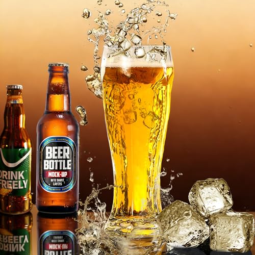 MICHELY Beer Glasses Set of 4,Quality Glass Mugs with Elegant Design for Various Occasions - color: Beer Glasses, size: 4 Count