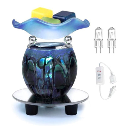 3 in 1 Electric Oil Warmer Scented Wax Warmer with with Auto Off Timer Candle Wax Melt Warmer Wax Melter Fragrance Wax Burner(Blue-Timer) - color: Blue-timer