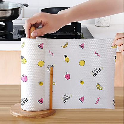 Bamboo Paper Towel Holder, Natural Bamboo Wooden Countertop Standing Paper Towel Holder, Free-Standing Kitchen Roll Hanger Rack for Dining Table Bathroom Bedroom Living Room - color: Roud Shape Base