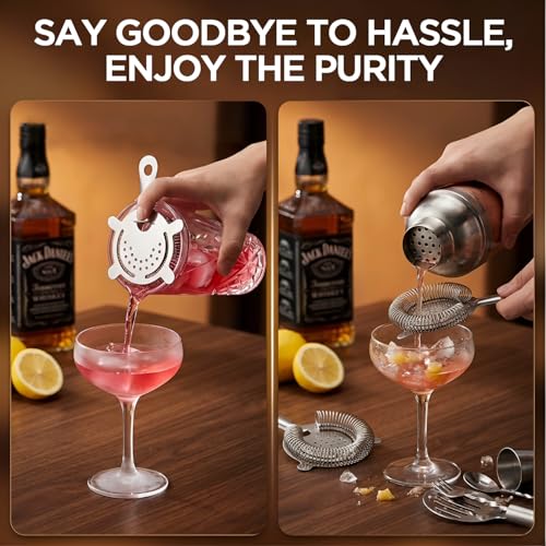 Cocktail Shaker, 14.5 Oz Glass Martini Shaker with Strainer for Bars, Whiskey, Cocktails, Silver - color: Silver