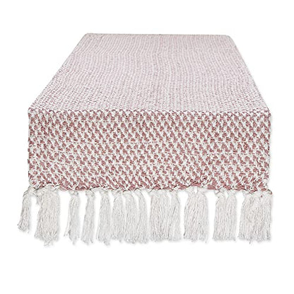 DII Woven Basics Collection 100% Cotton Knit Table Runner, 15x72, Pale Mauve - color: Pale Mauve, size: 15x72"