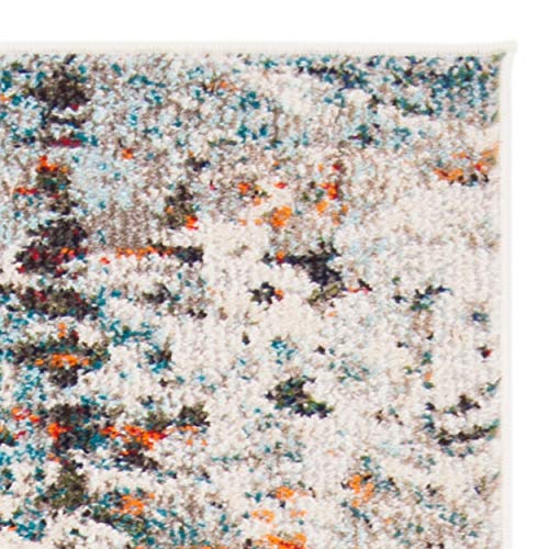 SAFAVIEH Madison Collection Runner Rug - 2'2" x 10', Grey & Blue, Modern Abstract Design, Non-Shedding & Easy Care, Ideal for High Traffic Areas in Living Room, Bedroom (MAD471F) - color: Grey/Blue, size: 2'2" x 10' (Runner)