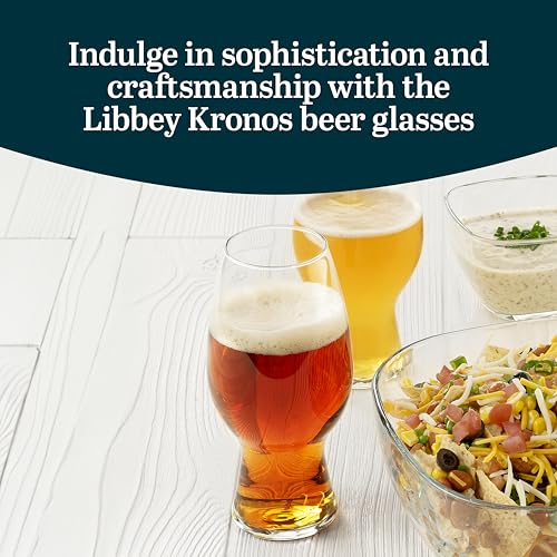 Libbey Entertaining Essentials Tall Craft Beer Glasses - Elegant Beer Glass Set of 6 - IPA Tulip Glasses for Imports, Indian Pale Ales, & Classics - color: IPA 6