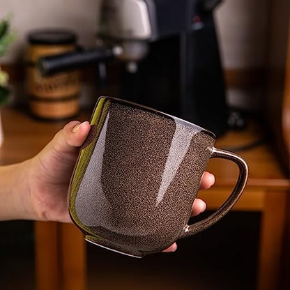 LERATIO Ceramic Coffee Mugs Set of 6,12oz Handmade Coffee Mugs Set | Large Handle for Cappuccino/Latte/Tea/Hot Cocoa,Oven &Dishwasher & Microwave Safe - color: reactive glaze-5