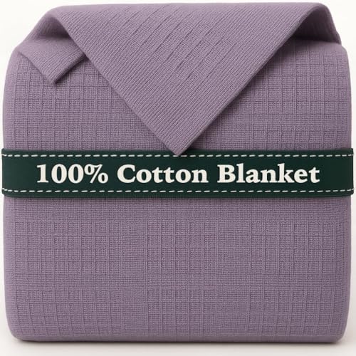 JMR 100% Cotton Waffle Blanket Queen Size - 8-Pack Lightweight Waffle Weave Throw for Bed, Sofa & Couch - Breathable All-Season Comfort for Home, Travel & Camping (Plum) - color: Plum, size: Queen (90X90) 8 Pack