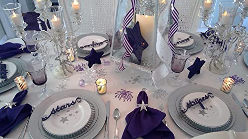 PLOYMONO Purple Cloth Napkins - 8 Pack 17" x 17" Washable Polyester Napkins | Heavy Duty 180 GSM Cloth Napkins with Hemmed Edges - Great for Restaurants, Weddings, Parties, Banquets Dinner - color: Purple