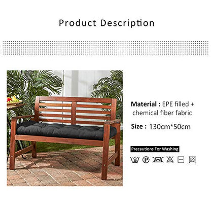 Indoor/Outdoor Bench Cushion Cotton Garden Furniture Loveseat Cushion, 51.2"x19.7" Patio Wicker Seat Cushions for Lounger (Gray) - color: Gray