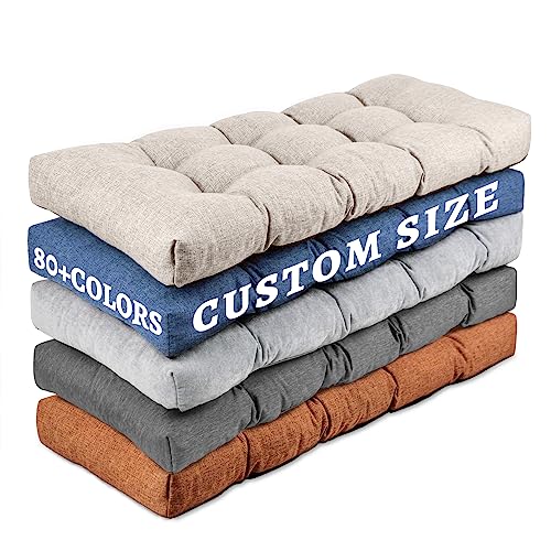 ROFIELTY Custom Bench Cushions | Waterproof Window Seat Cushion Indoor,Non-Slip Tufted for Patio Furniture/Swing Seat/ Piano Bench