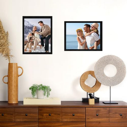 Shadow Box Frame 8"x 10" - 4 Pack Wood Deep Shadowbox with Glass Shadow Boxes Display Cases Suitable for Photos, Dried Flowers, DIY Crafts Medals Picture Frames for Wall Tabletop (Black) - size: 8x10-4pcs-black