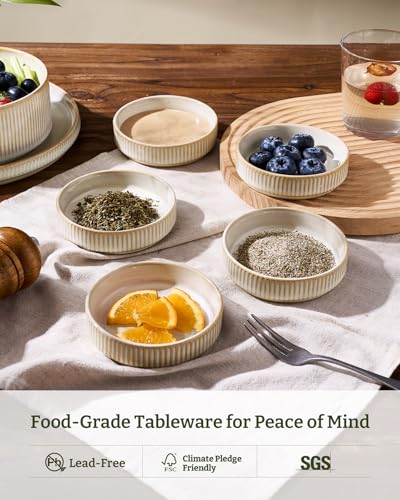 famiware Soy Sauce Dish, 4oz Dipping Bowls Set of 8, Cappuccino White | Ceramic Individual Dip Sauce Cups/Dishes/Plates, Small Serving Bowls for Side Dishes, Condiments, Sushi, Reactive Glaze - color: Cappuccino White, size: 8pcs