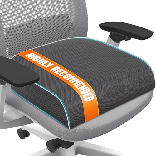 SweetSlubr Seat Cushion, Chair Pad, Memory Foam Tailbone Pain Relief | Office Chair Cushion for Tailbone Pain Relief, Non-Slip Cover, Soft Support for Office Chair, Car Seat,2X-Large/Gray - color: Gray, size: 2X-Large