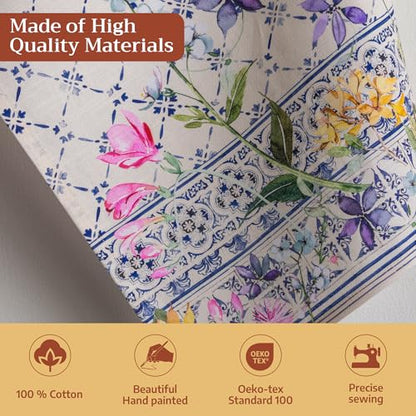 Maison d' Hermine Kitchen Towels Set of 3 Reusable 100% Cotton 27.50" x 20" | Cloth Tea Dish Towels Absorbent with Hanging Loop for Kitchen Dining Party Wedding Hotel Home Spring Summer - Faience - color: 015 - Faience