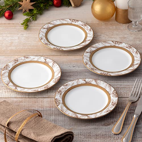 Noritake Charlotta Gold Set of 4 Holiday Harvest Appetizer Plates, 6-1/4"