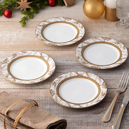 Noritake Charlotta Gold Set of 4 Holiday Harvest Appetizer Plates, 6-1/4"