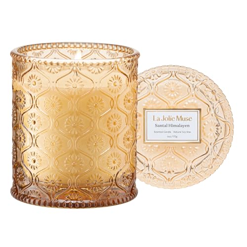 LA JOLIE MUSE Santal Himalayen Scented Candles for Home, Natural Soy 40 Hrs | Luxury Jar Candle, Clean Non Toxic, Gift for Women & Men, Decorative Candles for Candle Wamer,Pretty Candles,Sandalwood Amber - color: Santal Himalayen