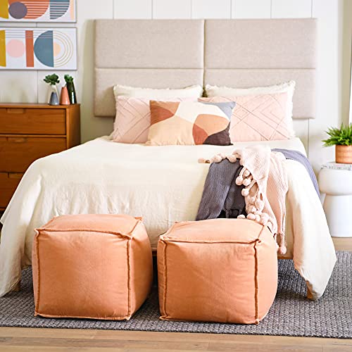 Main + Mesa Woven Cotton Pom Pom Throw - color: Blush