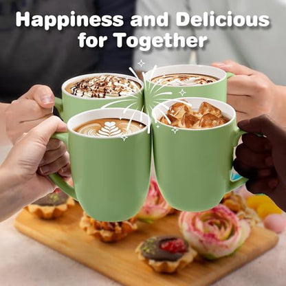 Urbanstrive 16 oz Large Coffee Mug with Handle Tea Cup Novelty Coffee Cup for Men Women Office Work, Mint Green - color: Mint Green