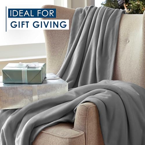 Full/Queen Size Fleece Blanket | Comfy Supersoft Fleece Blanket Full Size – All-Season Light Weight Throw Blanket | Luxuriously Soft | Throw Blanket for Couch and Sofa | Machine Wash | Gray - color: Grey, size: Full Queen