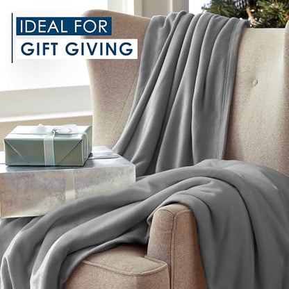 Full/Queen Size Fleece Blanket | Comfy Supersoft Fleece Blanket Full Size – All-Season Light Weight Throw Blanket | Luxuriously Soft | Throw Blanket for Couch and Sofa | Machine Wash | Gray - color: Grey, size: Full Queen