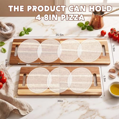 2 Pcs Large Charcuterie Board Foldable Acacia Wooden Charcuterie Board with Handle Serving Boards Tray Long Cutting Boards for Cheese Appetizers Party Travel (36 x 12 Inch, 30 x 12 Inch) - size: 36 x 12 Inch,30 x 12 Inch