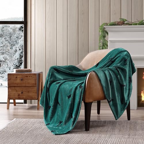 Eddie Bauer - Throw Blanket, Ultra-Soft & Reversible Plush Bedding, Blanket for Couch & Bed (Buddy The Dog Green, 50" x 60") - color: Buddy the Dog Green, size: 50" x 60"