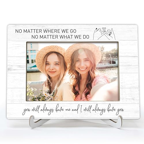 YSTEP Best Friend Photo Frame, Long Distance Friendship Gifts, No Matter Where We Go No Matter What We Do Gifts, Wood 4x6 Picture Frame for Desk Display-B03 - style: Style 2