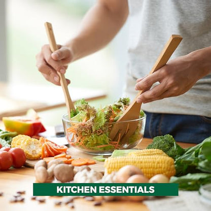 Freshware Bamboo Wooden Utensils Set for Kitchen, 6-Piece, Wooden Spoons for Cooking, Cooking Utensils Set Includes Wood Spoons and Spatula, Utensil Sets for Kitchen Essentials