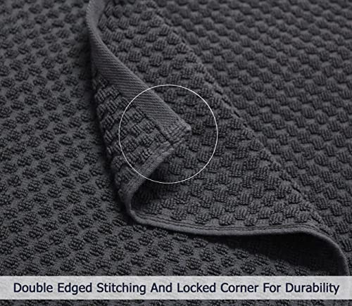 COTTON CRAFT Euro Spa Waffle Weave Bath Towels - Set of 4 Grey Towels | Pure 100% Ringspun Cotton Oversized Luxurious Towel Set - Soft Plush Super Absorbent Low Lint Quick Dry - 30 x 56 inches - color: Grey, size: 4 Pack Bath Towel