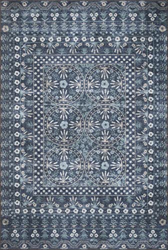 Loloi Rifle Paper Co Maison Rosette Blue 2'-3" x 3'-9" Accent Rug | MAO-03 Printed Approx. 2x4 Entryway Kitchen, Whimsical, Accent Rug - color: Rosette Blue, size: 2'3" x 3'9" (Rectangular)
