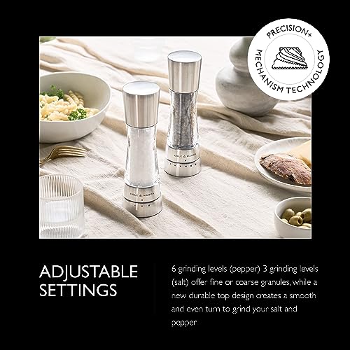 Cole & Mason Derwent Grinder Set - Precision Mechanisms and Sea Salt and Peppercorns - Derwent Salt and Pepper, Stainless Steel - color: Stainless Steel