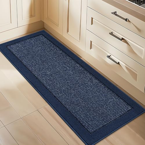 BEQHAUSE Kitchen Runner Rug 24"x60", Non Slip Kitchen Mat Washable, Blue | Kitchen Mats for Floor, Extra Absorbent and Stain Resistant Kitchen Rugs for Laundry, Entryway, Hallway & Sink - color: Blue, size: 24" X 60" (Rectangular)