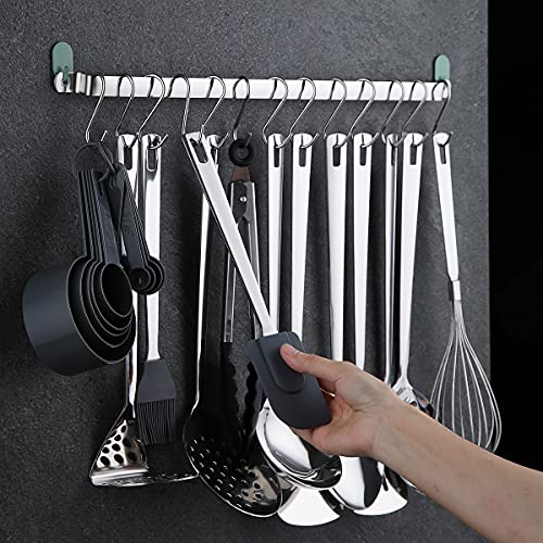 Stainless Steel Cooking Utensils Set,Kyraton 37 Pieces Kitchen Utensils Set, Kitchen Tool Gadgets Set with Utensil Holder Non-Stick and Heat Resistant Dishwasher Safe - color: 1.37 piece silver set
