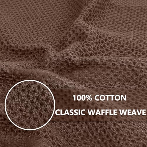 100% Cotton Waffle Weave Kitchen Dish Cloths, 6 Pack Ultra Soft Absorbent, Quick Drying Dish Towels, 12x12 Inches, Dish Rags for Drying Dishes & Daily Kitchen Use, Brown - color: Brown