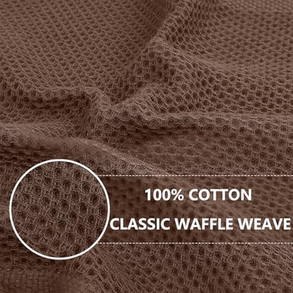 100% Cotton Waffle Weave Kitchen Dish Cloths, 6 Pack Ultra Soft Absorbent, Quick Drying Dish Towels, 12x12 Inches, Dish Rags for Drying Dishes & Daily Kitchen Use, Brown - color: Brown