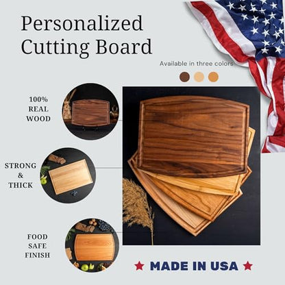 Personalized Cutting Board with Display Stand – Custom Engraved Charcuterie Board, Ideal Gift for Wedding, Housewarming, Bridal Shower, Anniversary, Birthday, Mom & Couples, Valentines Day Gifts - style: Personalized Cutting Board