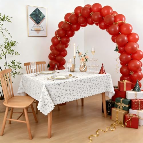 MeritMode PVC Tablecloth 54x72, Waterproof Rectangular Table Cover | Vinyl Surface, Polyester Backing, Yarn Texture, Wipeable, Oil-Proof, Kitchen, Dining Room, Daily Meals - size: 72" x 54" (Rectangular)