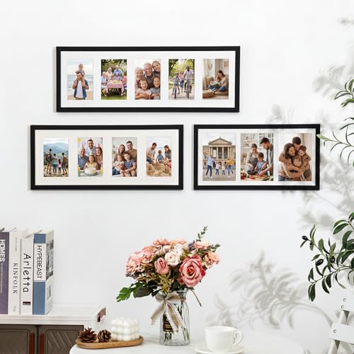 Fixwal 8x20 Collage Picture Frame, Holds Four 4x6 Photos, PVC | Shatter Resistant Plastic Cover, Wall Decor - size: 8x20（4-4x6）