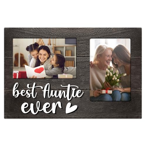 Aunt Gifts, Mothers Day Aunt Gift from Niece, Birthday Gift for Auntie from Nephew 3D Photo Frame Hold 4x6 Inches Two Photos - Great Picture Frames Present - color: Aunt