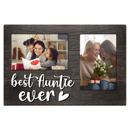 Aunt Gifts, Mothers Day Aunt Gift from Niece, Birthday Gift for Auntie from Nephew 3D Photo Frame Hold 4x6 Inches Two Photos - Great Picture Frames Present - color: Aunt