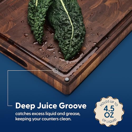 Sonder Los Angeles Welton Cutting Board, End Grain Walnut, 20x15x1.5 in | Made in USA, Non-toxic, Non-Slip Feet, Juice Groove, Built-in Handles, Reversible, Gift Box Included, Large 10.4 lbs - color: Welton | Black Walnut | End Grain