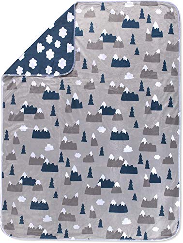Baby Essentials Sherpa Fleece Baby Blanket 35x30 – Super Soft, Warm Reversible Baby Blankets for Newborns, Infants, Toddlers, and Nursery - color: Snowcap Mountain