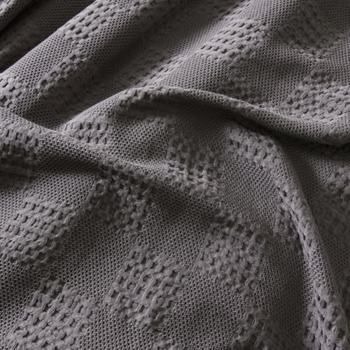 LGYKUMEG 100% Cotton Waffle Weave Throw Blanket,Breathable and Soft, Waffle Weave Throw Blanket for Office,Dark Gray,100 x 150 cm / 39 x 59 inch - color: Dark Gray, size: Throw 39x59 inch