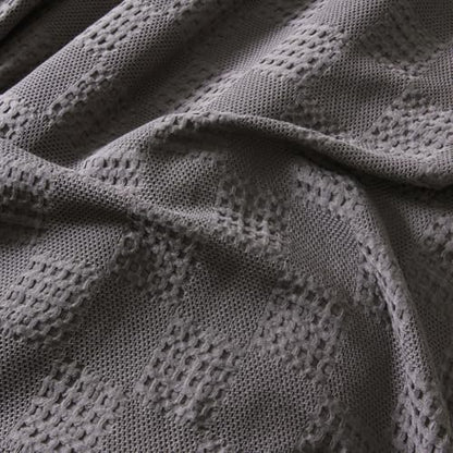 LGYKUMEG 100% Cotton Waffle Weave Throw Blanket,Breathable and Soft, Waffle Weave Throw Blanket for Office,Dark Gray,100 x 150 cm / 39 x 59 inch - color: Dark Gray, size: Throw 39x59 inch