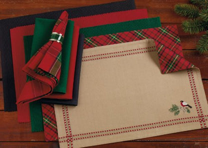 DII Basic Everyday Ribbed Tabletop 100% Cotton, Placemat Set, 13x19, Tango Red, 6 Piece - color: Tango Red, size: 13x19"